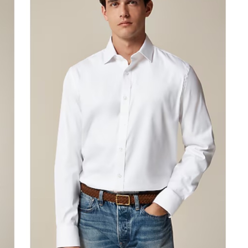 J.Crew Mens Shirt, Slim White Button-down XL / 2 extra buttons NWOT
